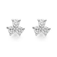 Custom Jewelry Natural Round Diamond Studs Three Stone Earring