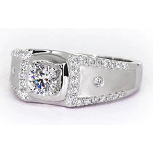  White Gold Anniversary Ring Round Genuine Diamond