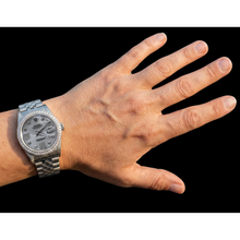 Custom Natural Earth Mined Diamond Bezel Mop Dial Rolex date just Gents Watch Ss Bracelet QUICK SET