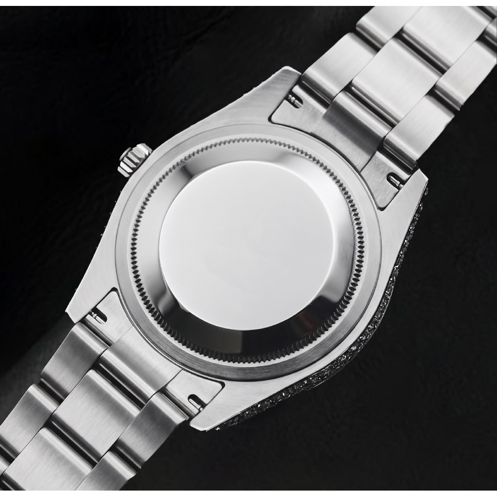 Custom Natural Earth Mined Diamond Dial & Bezel Rolex Watch Datejust Ladies Bracelet Ss