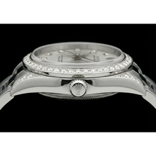 Custom Diamond Bezel Rolex Midsize No Date 31 Mm Watch Ss