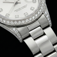 Custom Diamond Bezel Rolex Midsize No Date 31 Mm Watch Ss