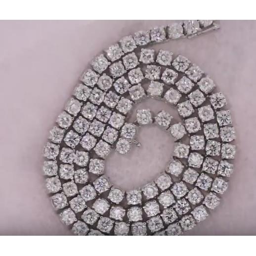 Custom Jewelry Real Diamond Mens Tennis Necklace 81 Cm