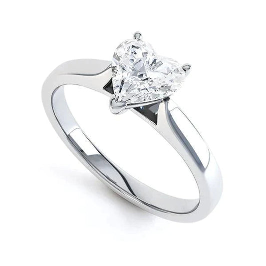 Cute 2 Carat Heart Real Diamond Ring