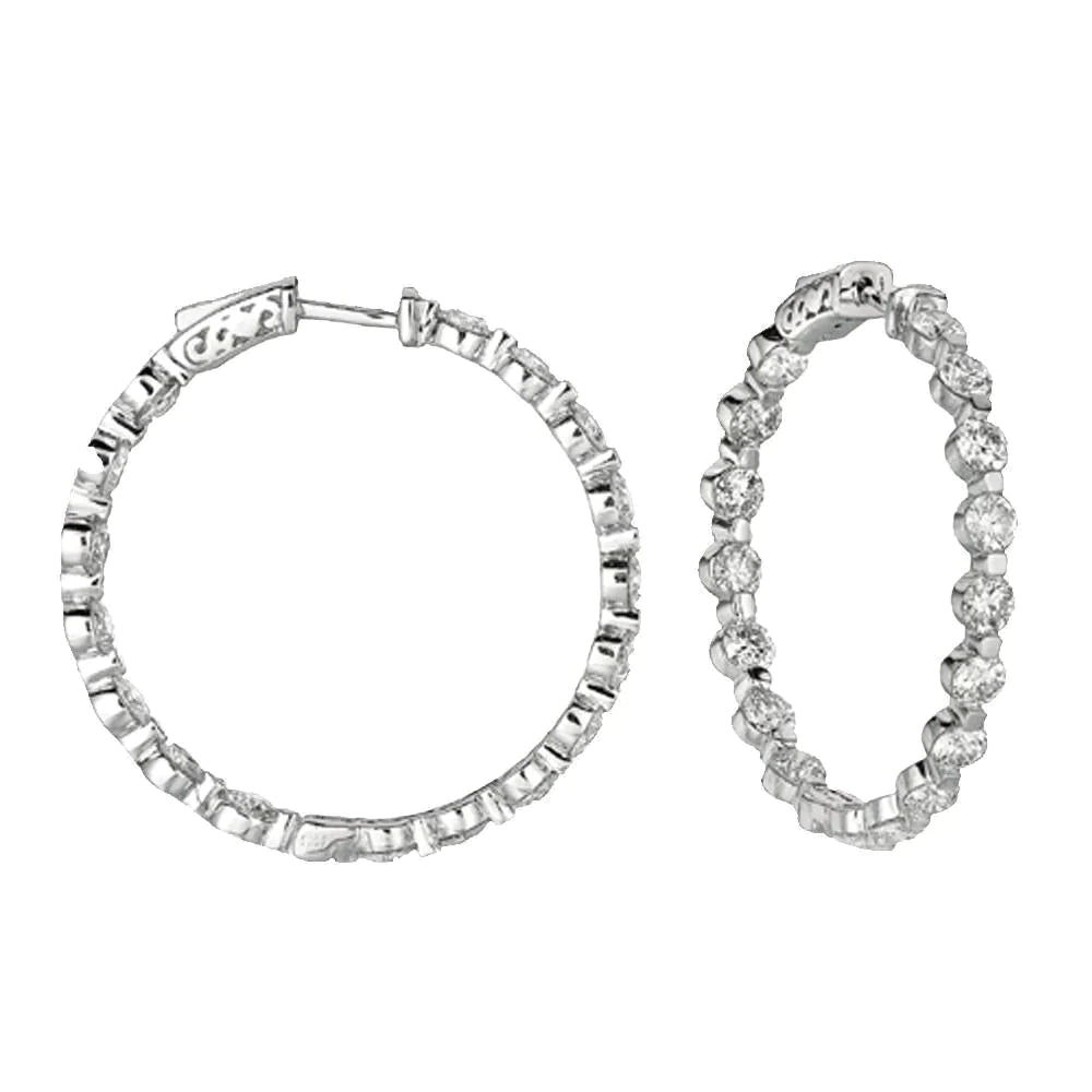 Cute 6ct Natural Diamond Hoop Earrings