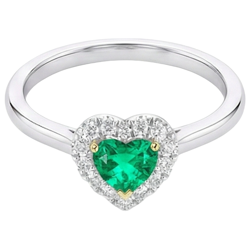 Refined Colombian Emerald Colored Stone Ring 0.50 ct – side view