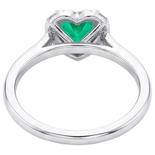 Colored Stone Ring 14K Two Tone Gold with Colombian Emerald – back view