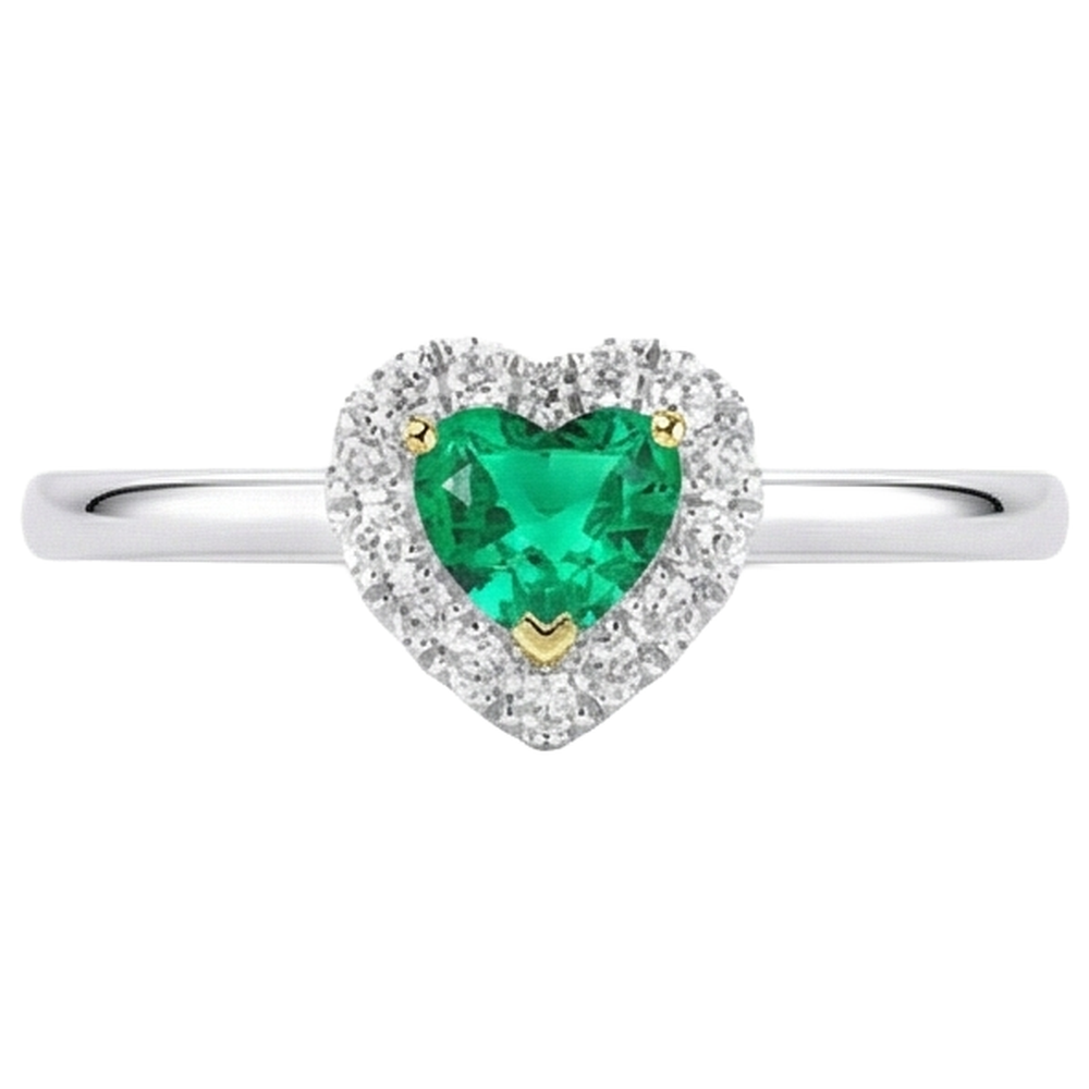 Earth-Mined Colombian Emerald Colored Stone Ring – profile view
