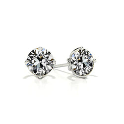 14K White Gold Diamond Drop Earrings – 2-ct Old Mine Cut