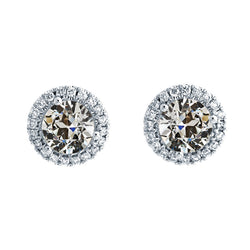 14K White Gold Stud Earrings with Fine Diamond – 1.50 ct