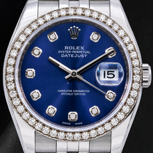 Rolex 16200 Datejust  36mm Blue Diamond Dial Stainless Steel Watch