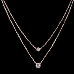 Dainty 2 Row Diamond Necklace