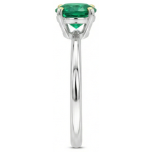 Earth-Mined Colombian Emerald Gemstone Ring 2 ct Two-Tone 14K Gold – profile view