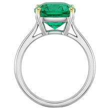 Earth-Mined Emerald Colored Stone Ring – top view