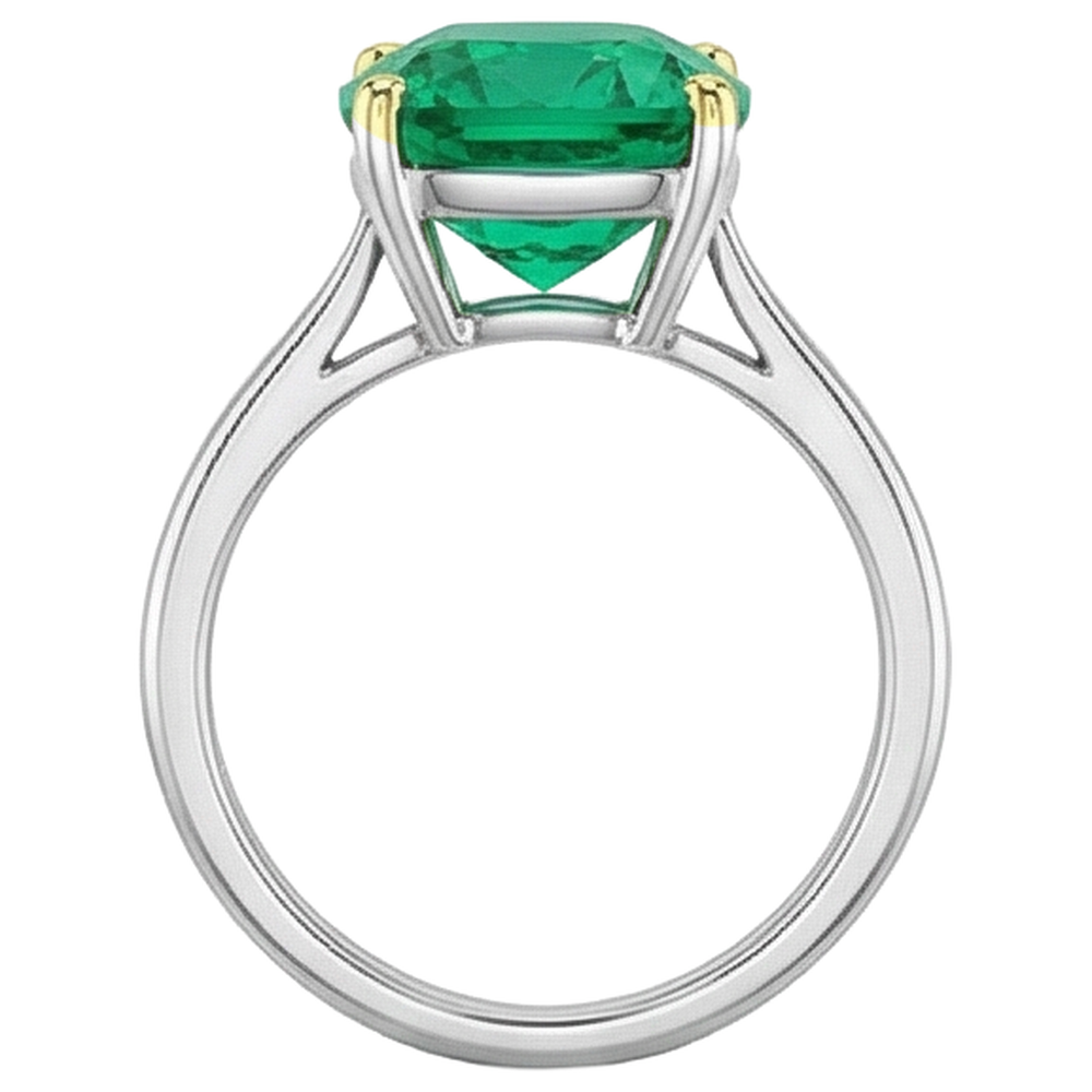 Earth-Mined Emerald Colored Stone Ring – top view