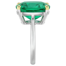 Colored Stone Ring 14K Two Tone Gold with Emerald – profile view