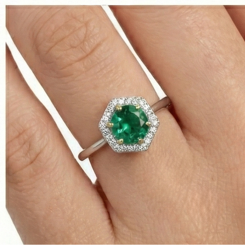 Designer Colored Stone Ring 2 ct – back view
