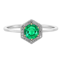 Fine Emerald Colored Stone Ring 2-ct Two-Tone 14K Gold – main view