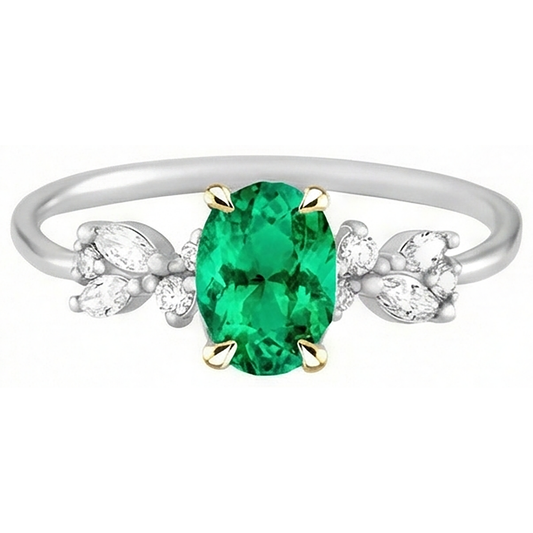 Timeless Colombian Emerald Gemstone Ring 2 ct – front view