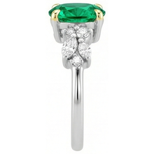 Authentic Colombian Emerald Gemstone Ring – top view