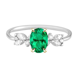 Colombian Emerald Gemstone Ring – GIA Certified 2 ct 14K Two