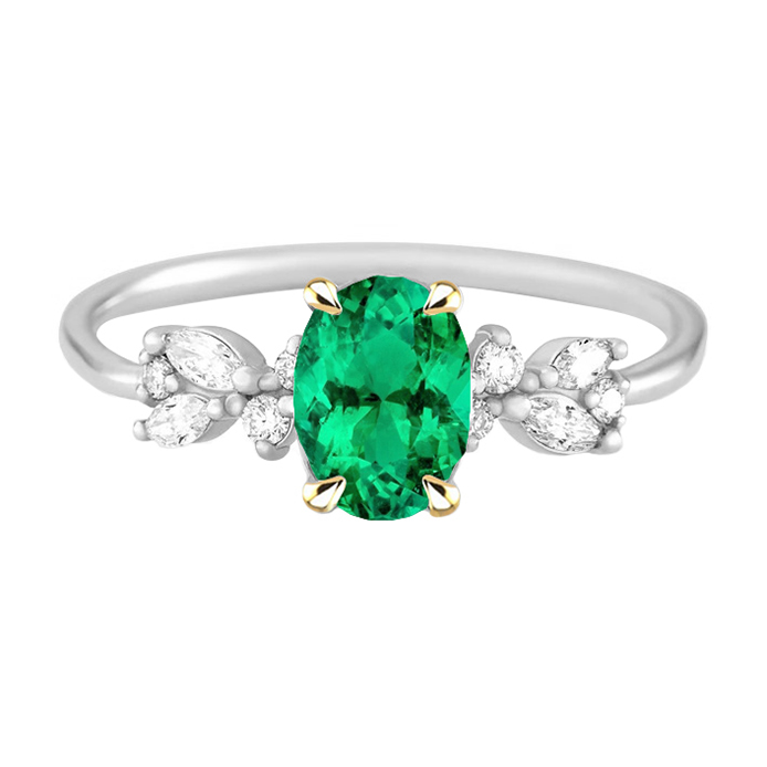 Authentic Colombian Emerald Gemstone Ring – main view