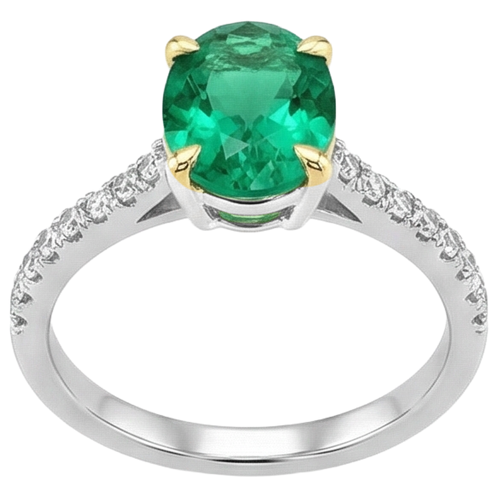 Timeless Emerald Precious Stone Ring 1.50 ct – angle view