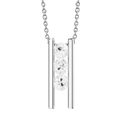 Dancing Natural Earth Mined Diamond 3 Stone Necklace