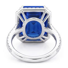 Dark Blue Halo Sapphire Engagement Ring