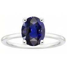 Dark Blue Sapphire Oval Engagement Ring