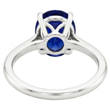 Dark Blue Sapphire Oval Engagement Ring