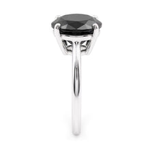 Dark Diamond Engagement Ring 5 Carat Real Oval Black Solitaire 14K White Gold
