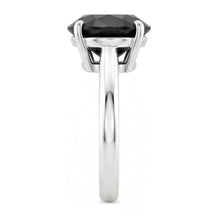 Dark Diamond Engagement Ring 5 Carat Real Round Black Solitaire Knife Edge 14K White Gold