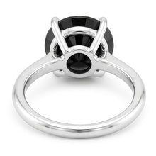 Dark Diamond Engagement Ring 5 Carat Real Round Black Solitaire Knife Edge 14K White Gold