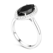Dark Diamond Engagement Ring 8 Carat Natural Marquise Black Halo 14K White Gold
