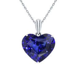 Royal Blue Sapphire Heart Shape Stone Pendant Necklace 3.50 ct
