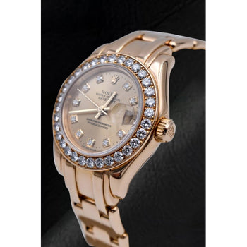 Date-just 29mm Rolex 80298 Champagne Diamond Women Watch
