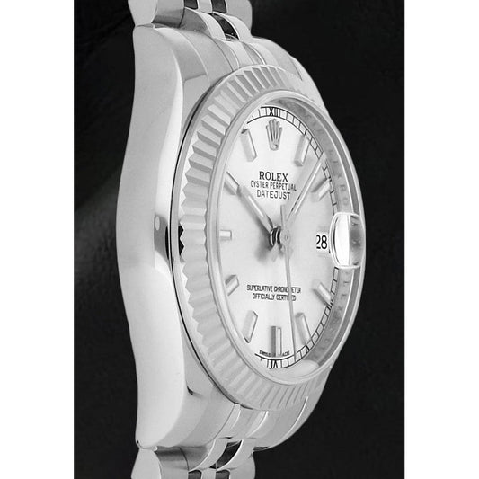 Date-just 31mm Rolex 178274 White Gold Fluted Bezel Watch