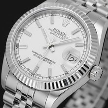 Date-just 31mm Rolex White Gold Fluted Bezel Watch