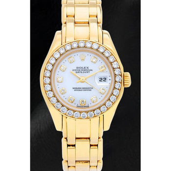 Date-just 69298 Rolex 29mm White Diamond Ladies Watch