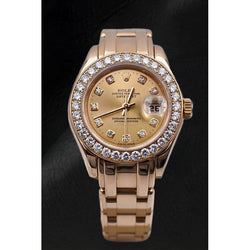 Date-just 29mm Rolex 80298 Champagne Natural Earth Mined Diamond Women Watch