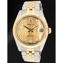 Date-just 31mm Champagne Natural Earth Mined Diamond Rolex Watch