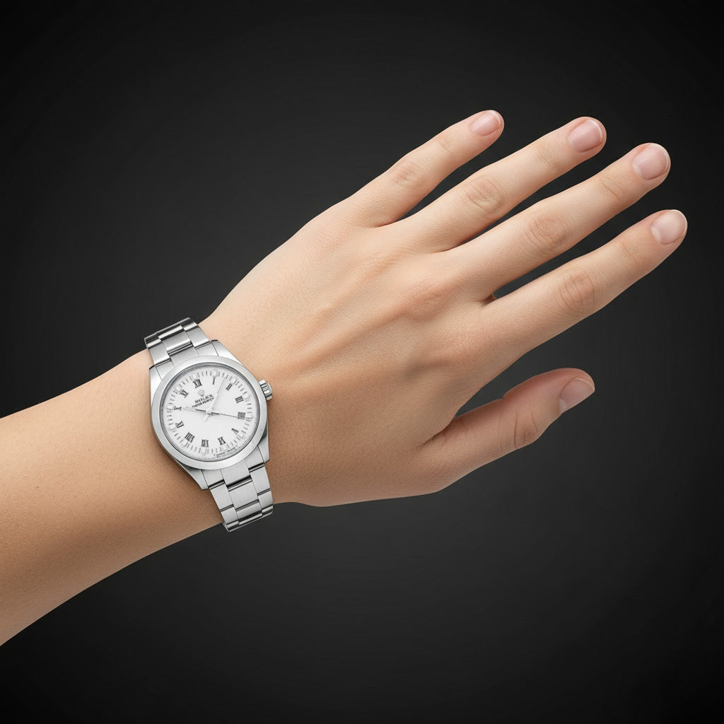 Date-just 31mm Rolex White Roman Ladies Watch P4