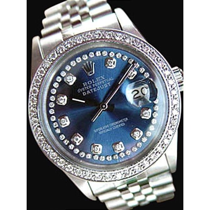 Mens Watch Blue Diamonds Dial