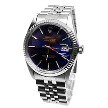 Date Just Rolex Mens Watch Blue Stick Dial Ss Datejust QUICK SET