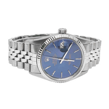 Date Just Rolex Mens Watch Blue Stick Dial Ss Datejust QUICK SET
