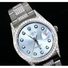 Iced Out Custom Diamonds Blue Dial