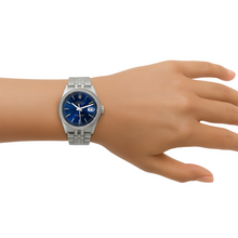 Date Just Rolex Mens Watch Blue Stick Dial Ss Datejust QUICK SET P1