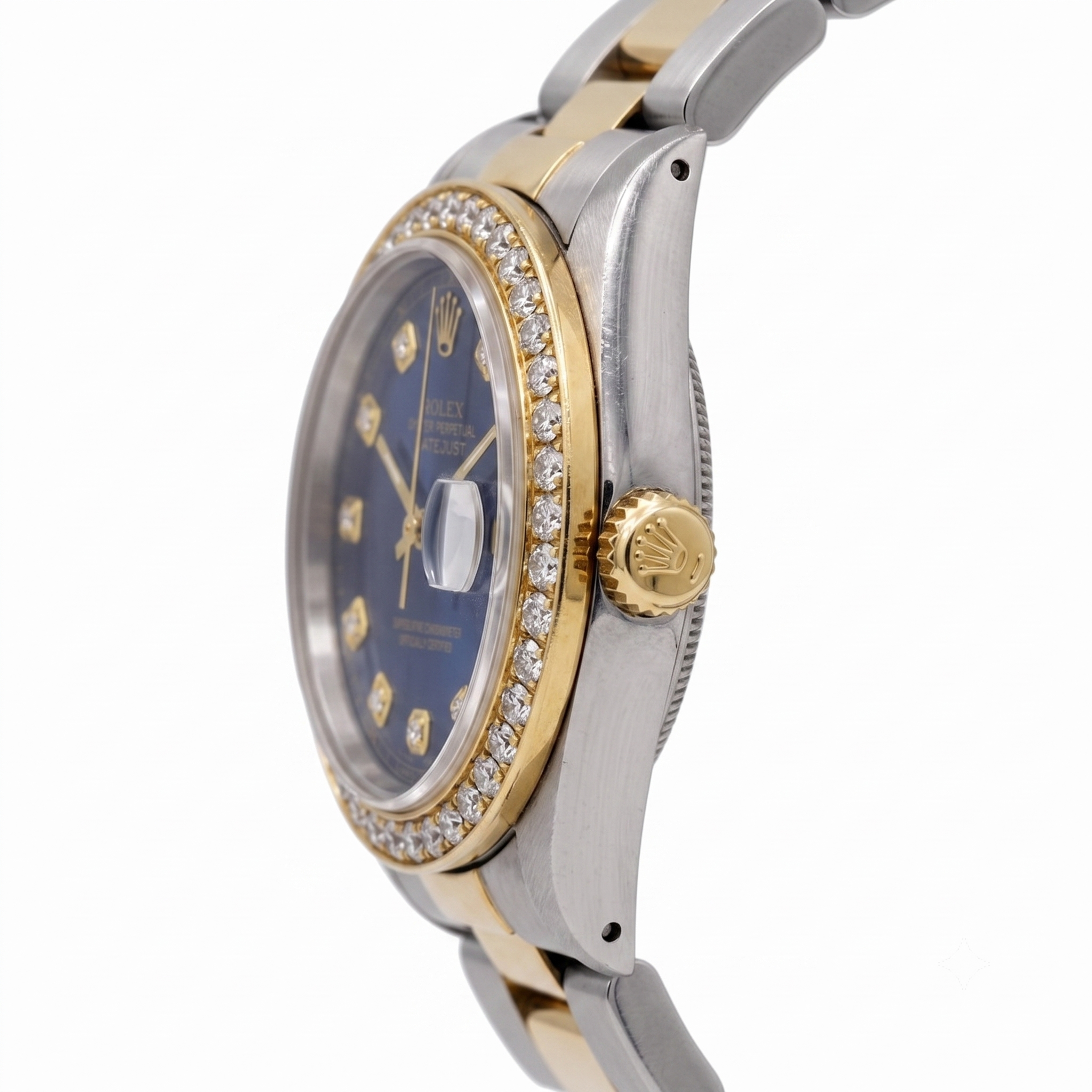 Datejust Rolex Men Yellow Gold Ss Two Tone Watch QUICK SET