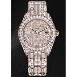 Datejust 39mm Rolex 86405RBR Paved Natural Earth Mined Diamond Ladies Watch